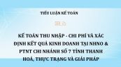 Tiểu luận: Kế toán thu nhập - chi phí và xác định kết quả kinh doanh tại NHNo & PTNT Chi nhánh số 7 tỉnh Thanh Hoá, thực trạng và giải pháp