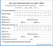 Bản giải trình khai bổ sung, điều chỉnh