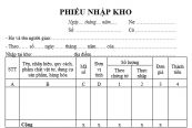 Mẫu Phiếu nhập kho