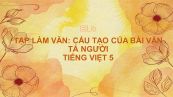 Tập làm văn: Cấu tạo của bài văn tả người Tiếng Việt 5